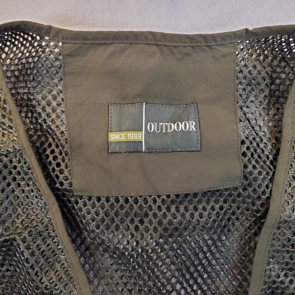 Outdoor Flygo Men Utility Fishing Vest Green Mesh Multi-Pocket Size XL - Picture 3 of 10